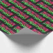 Papier Cadeau Elsa prénom Graffiti red green (Coin)