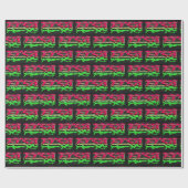 Papier Cadeau Elsa prénom nom graffiti rouge vert (Plat)