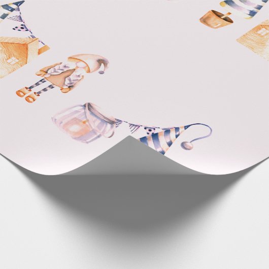 PAPIER CADEAU ELVES ET NOËL MOTIF ARBRE EN COULEUR D'EAU (Coin)