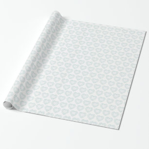 Papier Cadeau Emballage à motif d'aqua gris coeur diamant