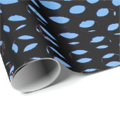 Papier Cadeau Emballage à Points Bleu Noir (Coin rond)