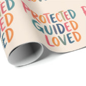 Papier Cadeau Emballage affirmation positive protégé guidé aimé (Coin rond)