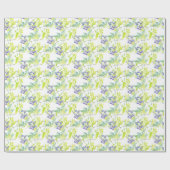 Papier Cadeau Emballage d'art botanique à l'aquarelle violette (Plat)