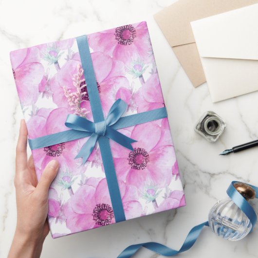 Papier Cadeau Emballage d'art de l'aquarelle botanique de l'aném (Cadeaux)