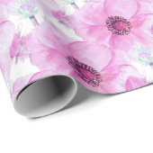 Papier Cadeau Emballage d'art de l'aquarelle botanique de l'aném (Coin rond)