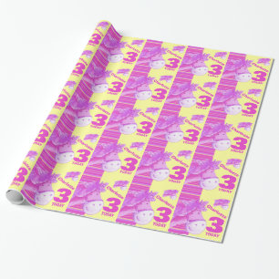 Papier Cadeau Emballage de bande de 3e anniversaire pour enfants