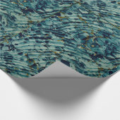 Papier Cadeau Emballage de gardes de livre Marbleized par bleu (Coin)
