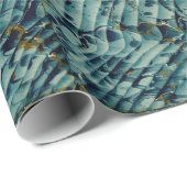 Papier Cadeau Emballage de gardes de livre Marbleized par bleu (Coin rond)