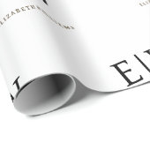 Papier Cadeau Emballage d'entreprise de marque noire blanche (Coin rond)