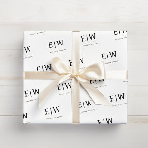 Papier Cadeau Emballage d'entreprise de marque noire blanche