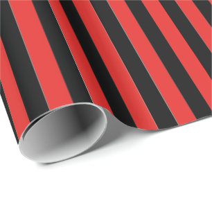 Papier Cadeau Emballage des rayures Papier-Noires et rouges