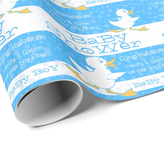 Papier Cadeau Emballage fait sur commande de canard mignon de (Coin rond)