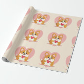 Papier Cadeau emballage mignon corgi (Déroulé)