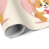 Papier Cadeau emballage mignon corgi (Coin rond)