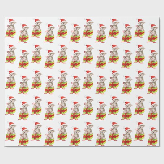 Papier Cadeau Emballage mignon de Noël blanc d'art de koala et (Plat)