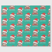 Papier Cadeau Emballage mignon de Noël de Noël de joyeuse (Plat)