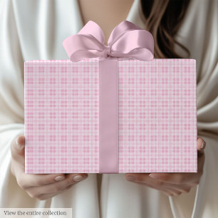 Papier Cadeau Emballage minimaliste rose clair et blanc pour 90e