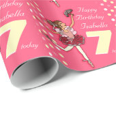 Papier Cadeau Emballage nommé d'anniversaire de ballerine de (Coin rond)