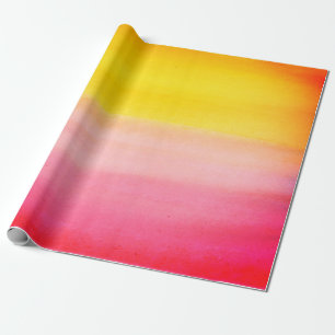 Papier Cadeau Emballage rose d'aquarelle d'Ombre et jaune fait