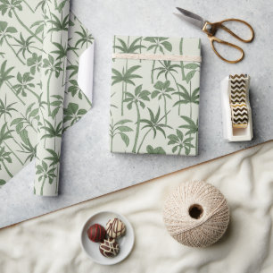 Papier Cadeau Emballé dans l'art : Sauge botanique de palmier de