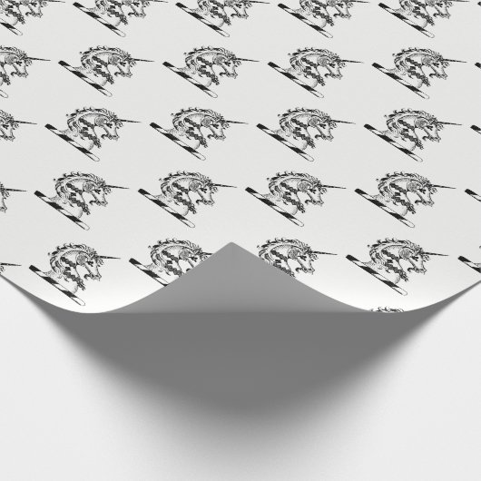 Papier Cadeau Emblème de tête de l'licorne héraldique (Coin)