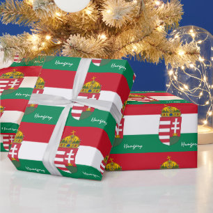 Papier Cadeau Emblème du drapeau hongrois & cadeaux de Hongrie /
