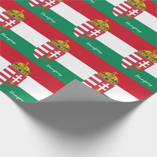 Papier Cadeau Emblème du drapeau hongrois & cadeaux de Hongrie / (Coin)