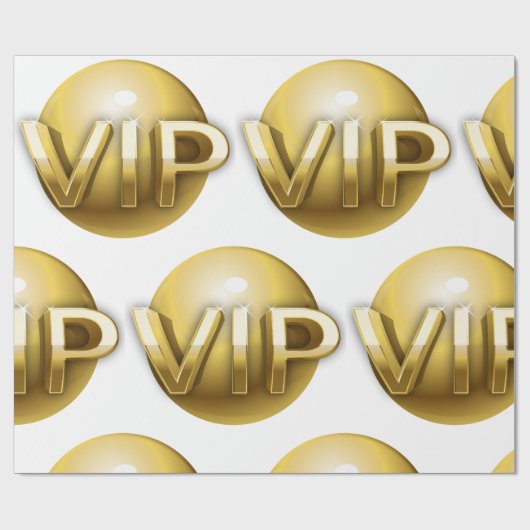 Papier Cadeau Emblème VIP Or 3D Luxe (Plat)