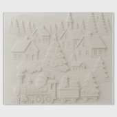 Papier Cadeau Embossed Christmas Town with Santa Train Craft  (Plat)