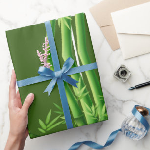 Papier Cadeau Embrassez la nature Bambou envelopper cadeau