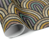 Papier Cadeau Embroidered Art Deco Pattern Wrapping Paper (Coin rond)