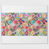 Papier Cadeau Embroidery seamless pattern with beautiful flowers (Plat)