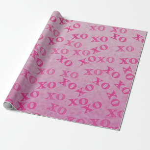 Papier Cadeau Embrous Et Baisers Rose XO XO