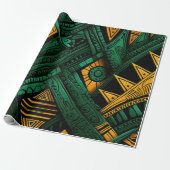 Papier Cadeau Emerald Ankara Elegance - Green African Ankara (Déroulé)