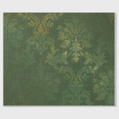 Papier Cadeau Emerald Christmas Drapery Damask (Plat)