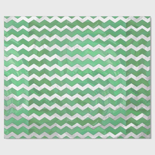 Papier Cadeau Emerald Cream Chevron Motif (Plat)