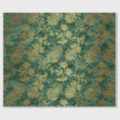 Papier Cadeau Emerald Floral Velvet Damask (Plat)