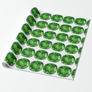 Papier Cadeau Emerald Gemstone, vert