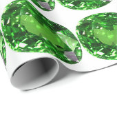Papier Cadeau Emerald Gemstone, vert (Coin rond)