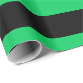 Papier Cadeau Emerald Green Black XL Stripes Motif V (Coin rond)