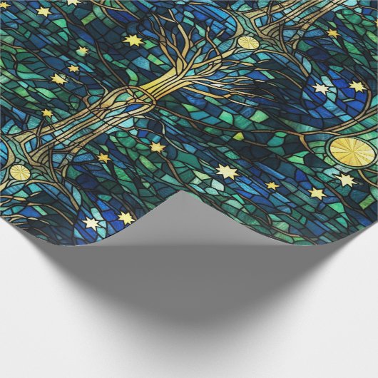 Papier Cadeau Emerald Green Celestin Motif en verre tendu (Coin)