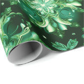 Papier Cadeau Emerald Green Celtic (Coin rond)