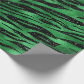 Papier Cadeau Emerald Green et Black Glam Poster de animal (Coin)