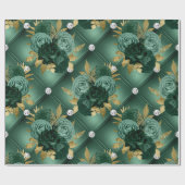 Papier Cadeau Emerald Green et Mariage Gold (Plat)