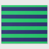 Papier Cadeau Emerald Green, Navy Blue XL Stripes Motif V (Plat)