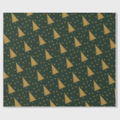 Papier Cadeau Emerald Green Parties scintillant or Xmas arbres e (Plat)