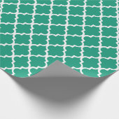 Papier Cadeau Emerald Green Quatrefoil Motif (Coin)