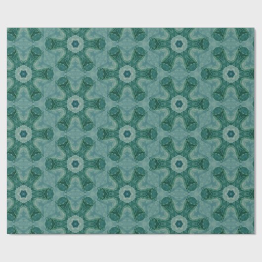Papier Cadeau Emerald Starburst Kaleidoscope (Plat)