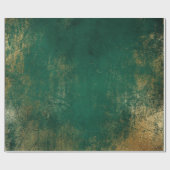 Papier Cadeau Émeraude d'or en état de décomposition Deep Green  (Plat)