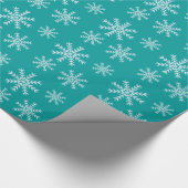 Papier Cadeau Émeraude et flocons blancs (Coin)